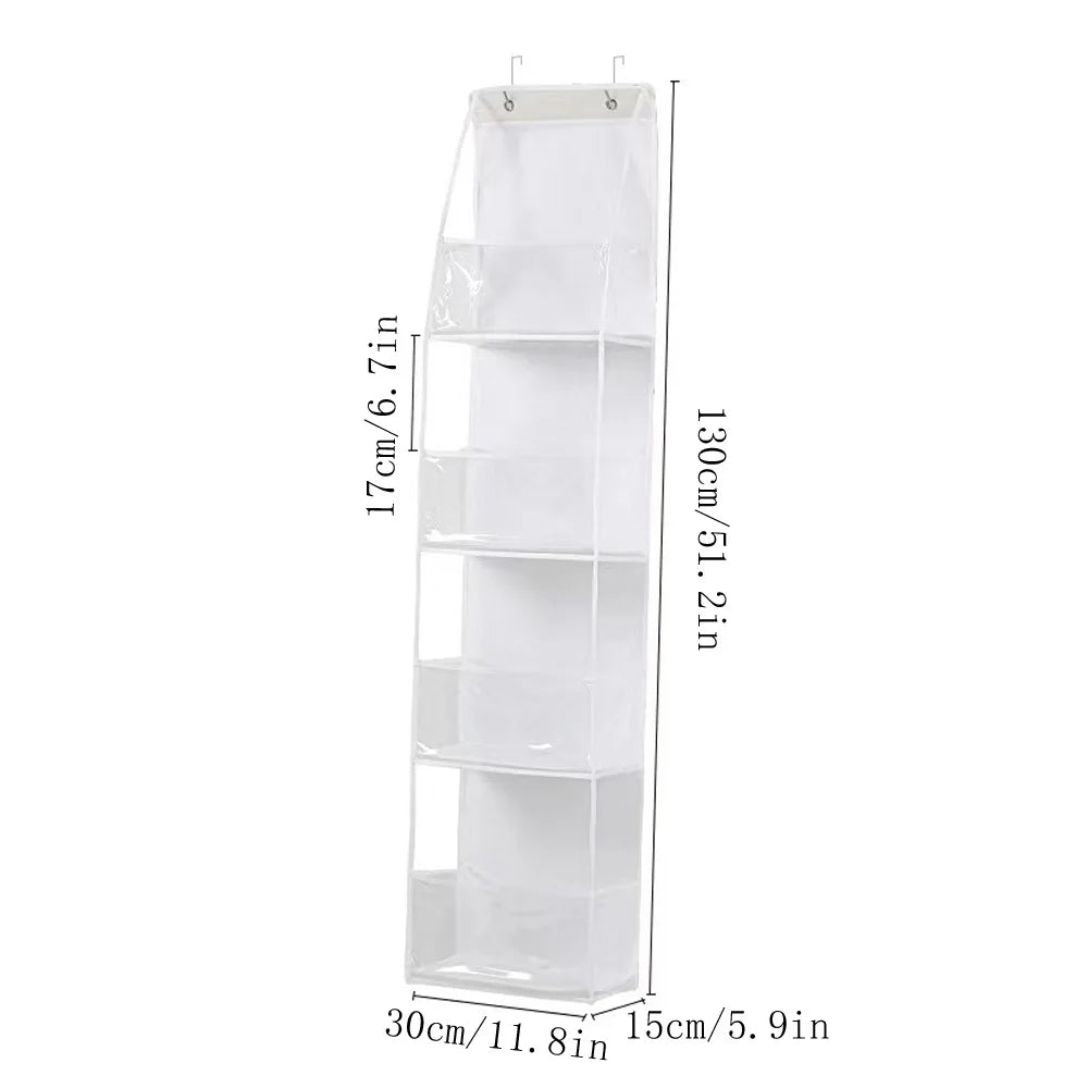 ! PCS 4/6 Layer Over the Door Hanging Organizer, Use for Cosmetics, Storage, Nursery, Bathroom