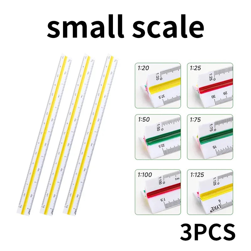 Multi-functional Triangle Ruler  12.5/30cm Drafting Tool Scale Ruler Architect Technical Ruler