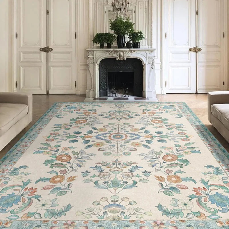 European Style Vintage Rugs for Large Areas, Living Room, Bedroom, Non-slip Rugs