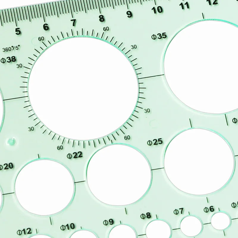 Green Geometric Template Ruler