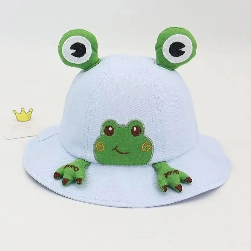 Cartoon Frog Baby Bucket Hat. Breathable Soft Cotton. Boys and Girls Outdoor Sun Hat