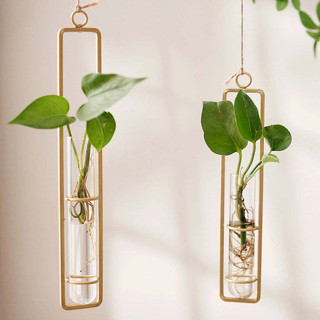 Nordic Hanging Tube Vases Clear Glass