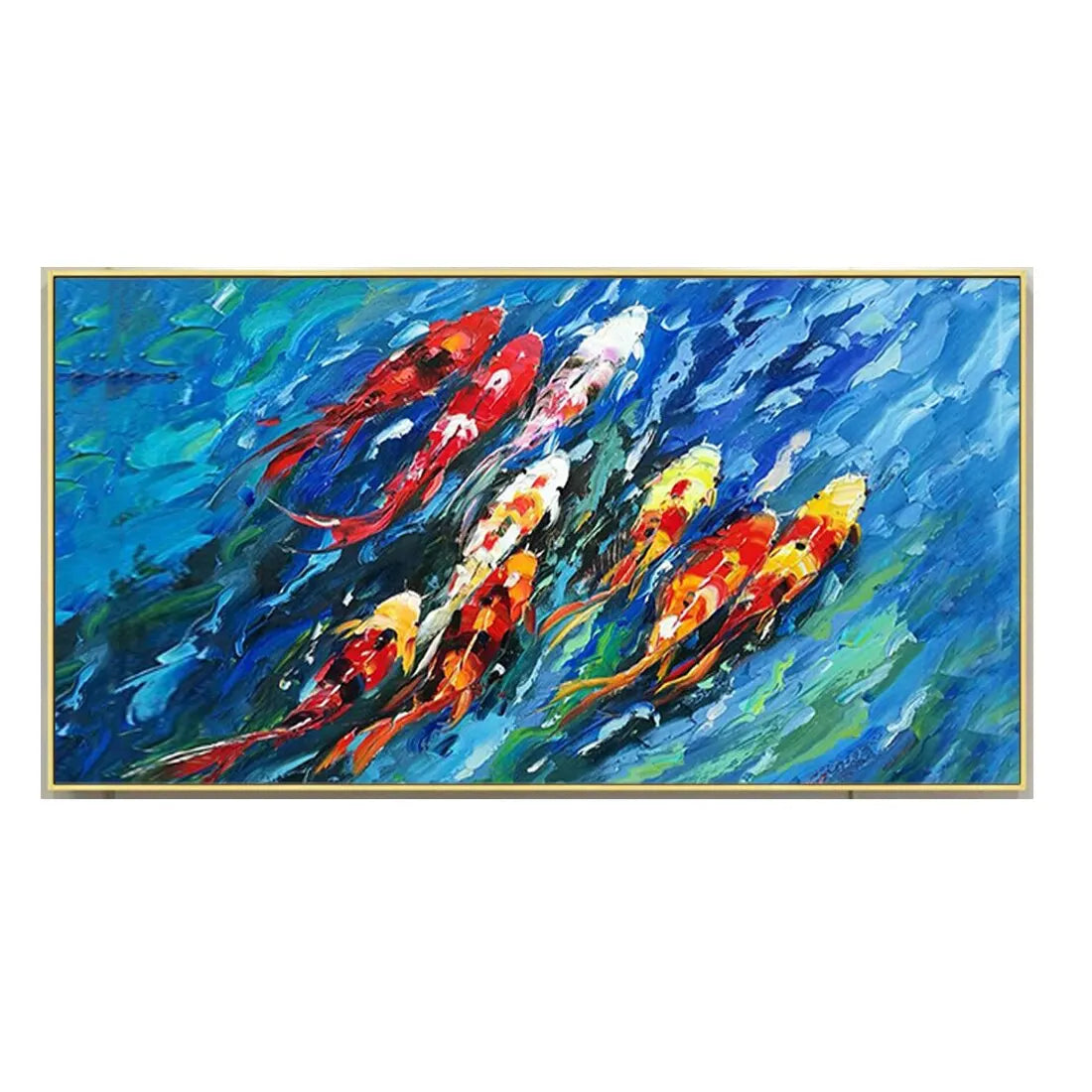 Large Colorful Koi Fish on Canvas Beautiful Colors