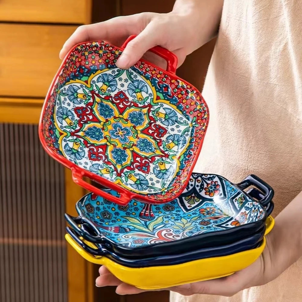 Bohemian Ceramic Microwave Safe Plate