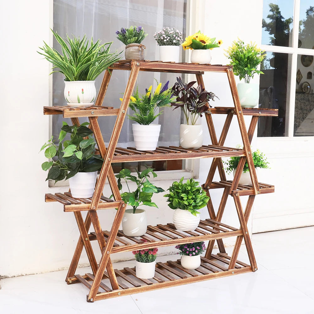 X-Large Multi-Tier Wood Plant Stand Indoor Outdoor