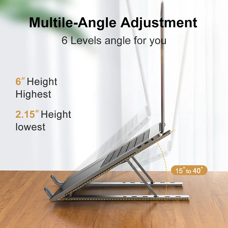 Laptop Holder Aluminum Alloy Adjustable Foldable For Notebook Non-Slip