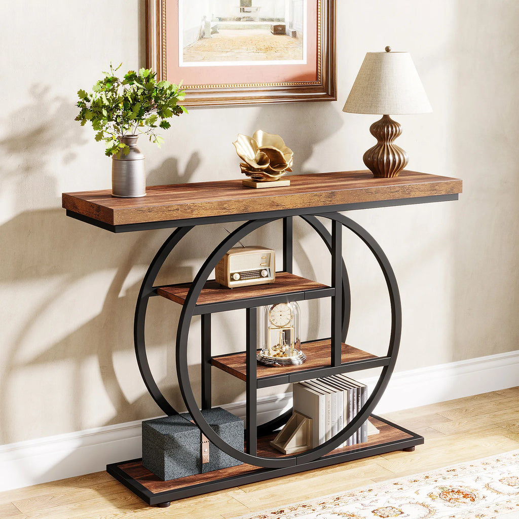 Console Table, 4-Tier Entryway Table, 41.3 Inch Industrial Sofa Table