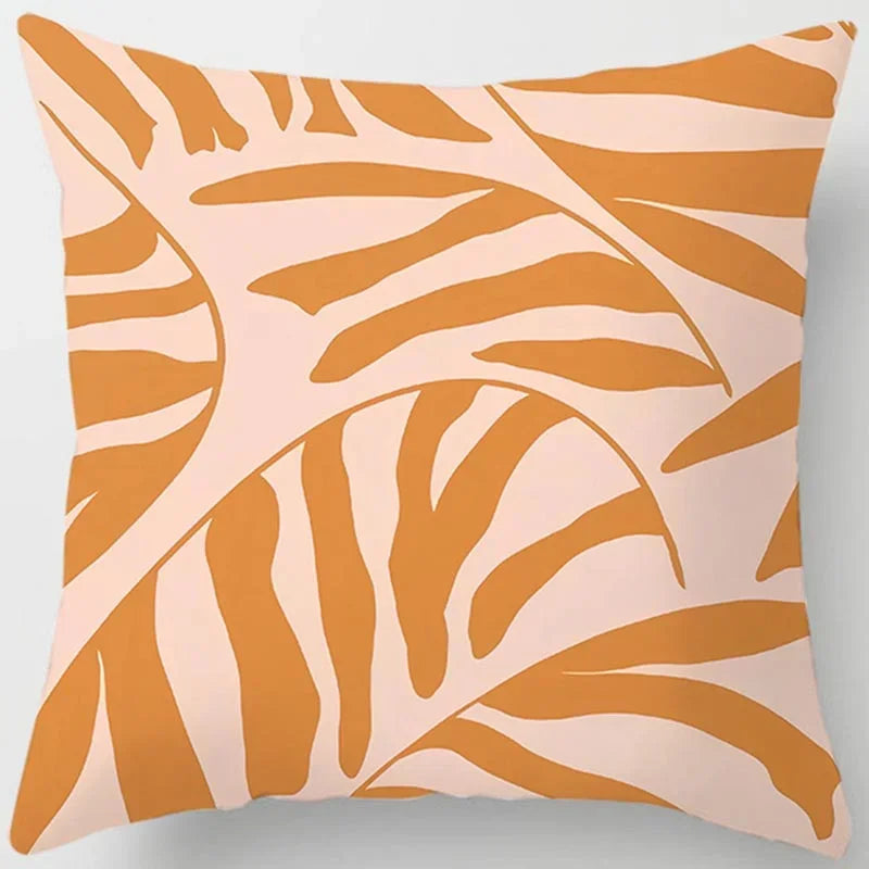 Brown Geometric Print Square Pillowcase Home Goods Car Sofa Cushion Cover