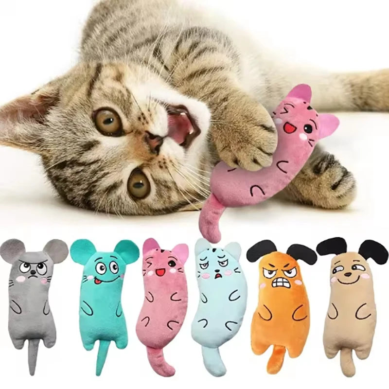 Cartoon Animal Toys, Durable Bite-Resistant, Plush Interactive Cat Toys