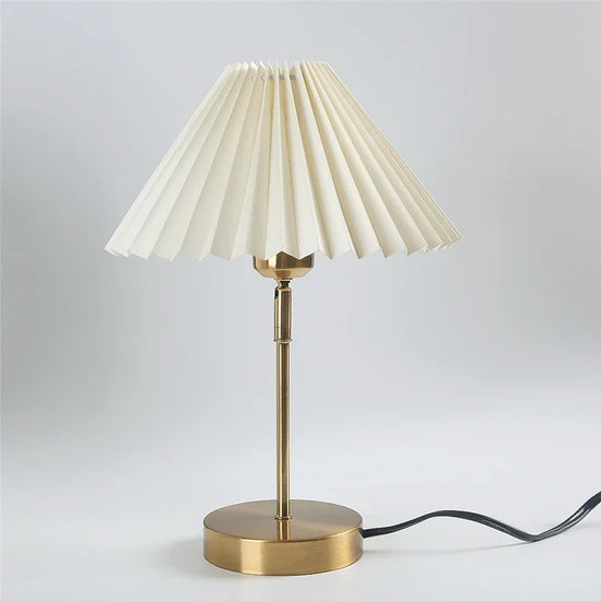 Table Lamp With Pleated Shade, LED