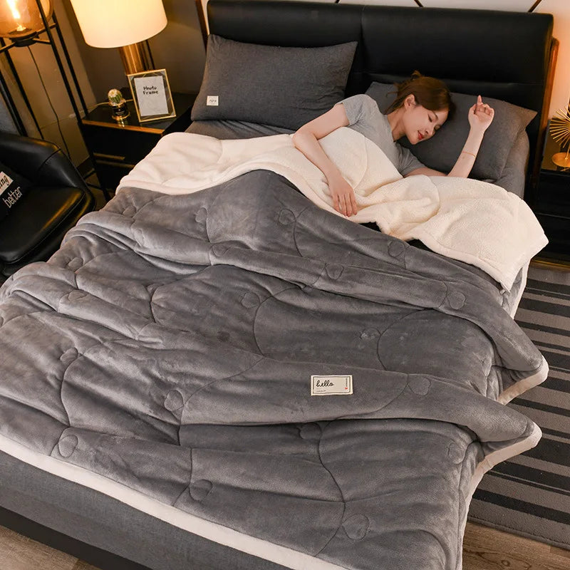Throw Blanket, Warm Winter Bed Blanket For Camping ,Double Bed Cover, Bedspread on The Bed,  Soft Breathable, Cozy Cover Solid