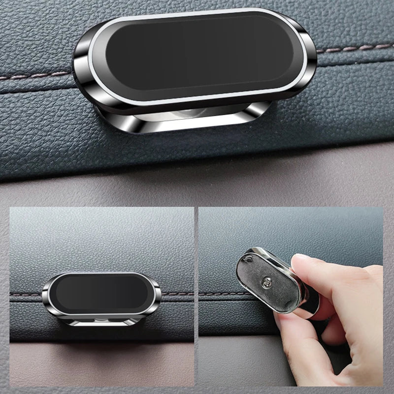 Mini Strip Magnetic Car Phone Holder Mark Less Glue