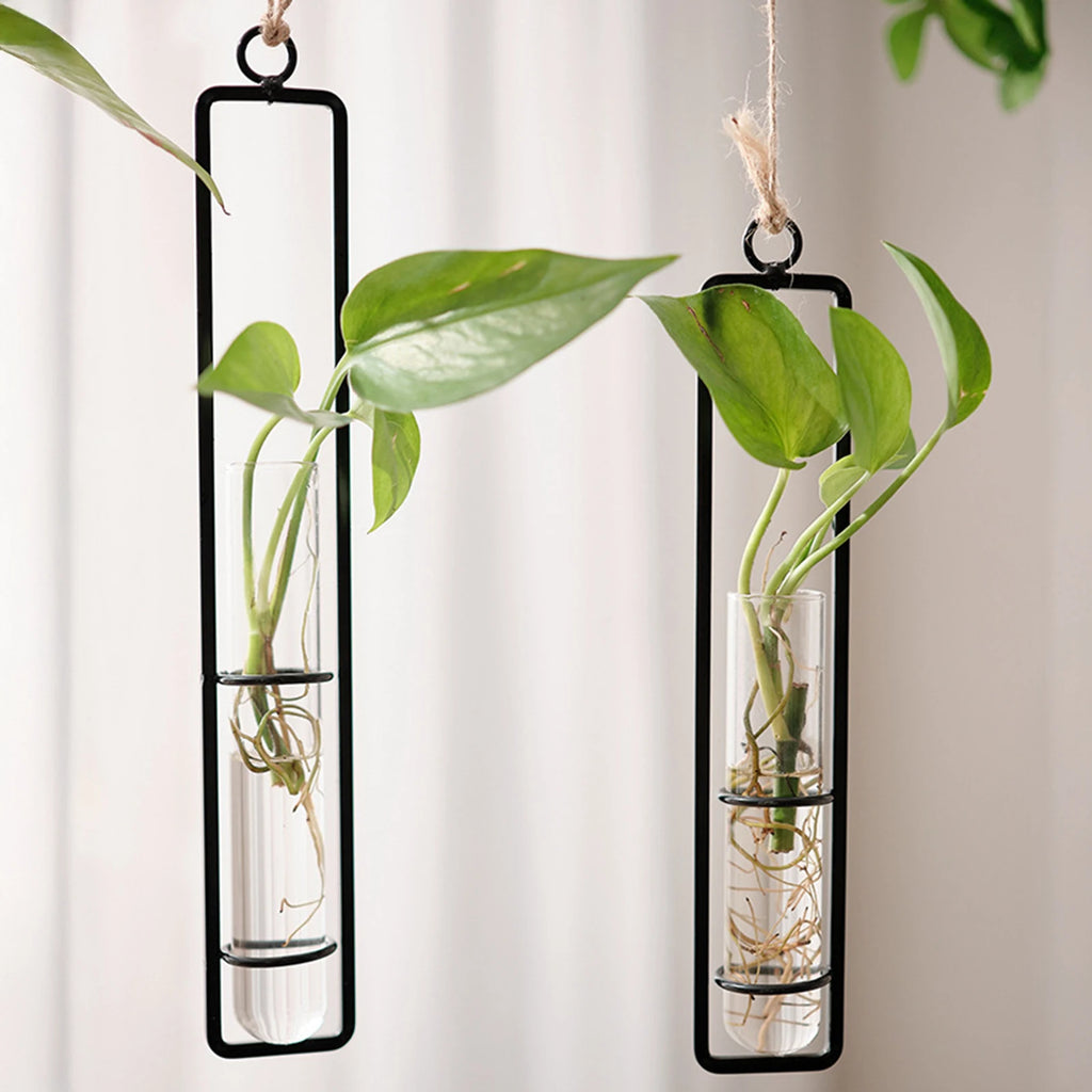 Nordic Hanging Tube Vases Clear Glass