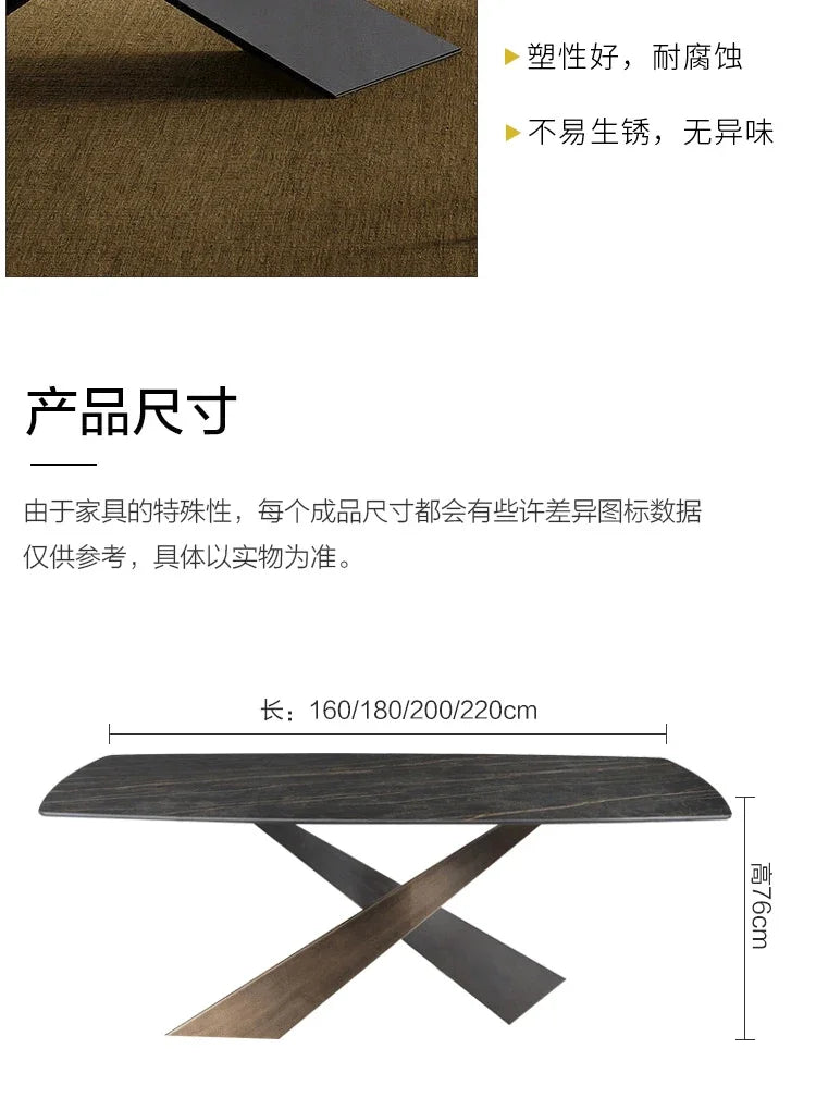 Italian Light Luxury Minimalist Dining Table Lounge High Quality Restaurant Table
