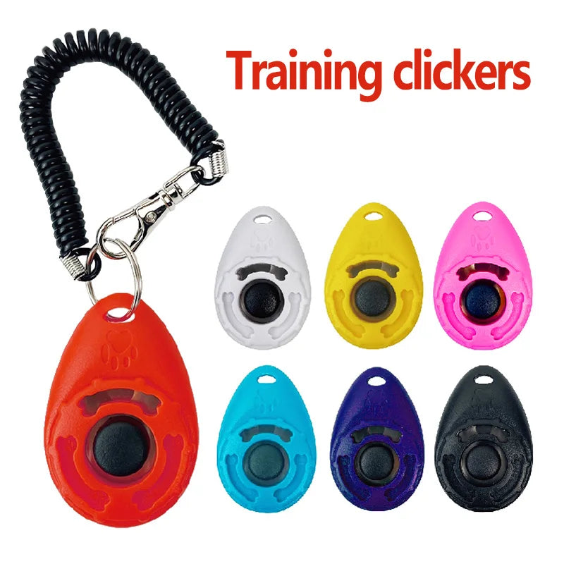 Dog Training Clicker Adjustable Wrist Strap Key Chain
