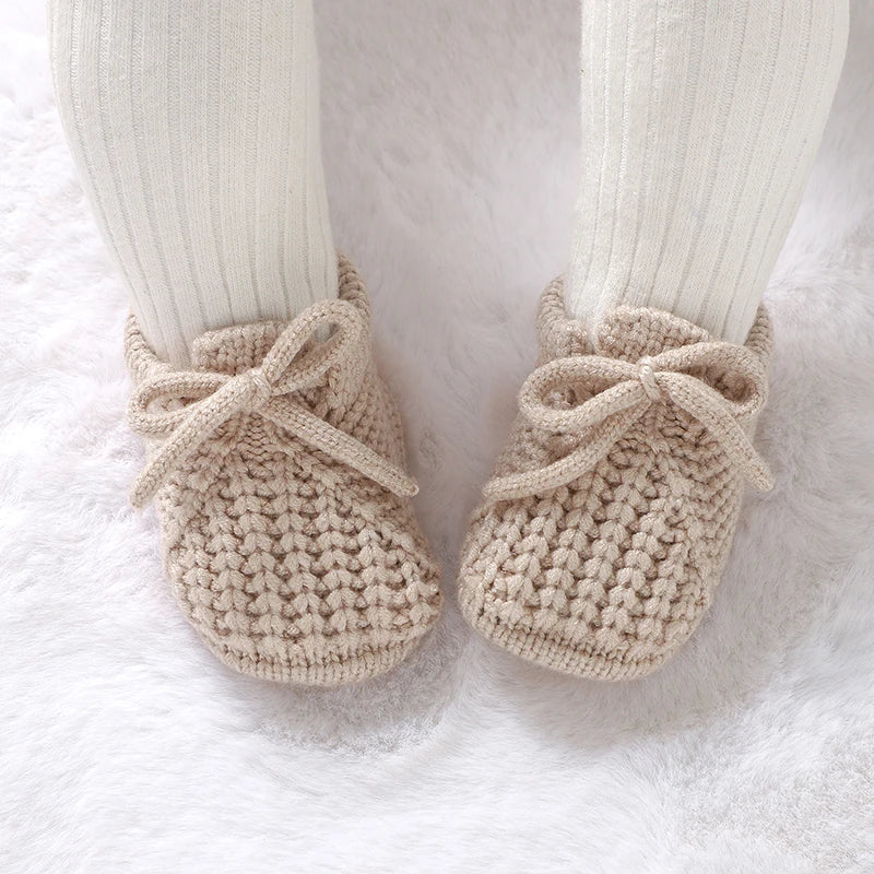 Baby Shoes Knitted Newborn Bed Footwear, 0-18m Infant Boys and Girls First Boots