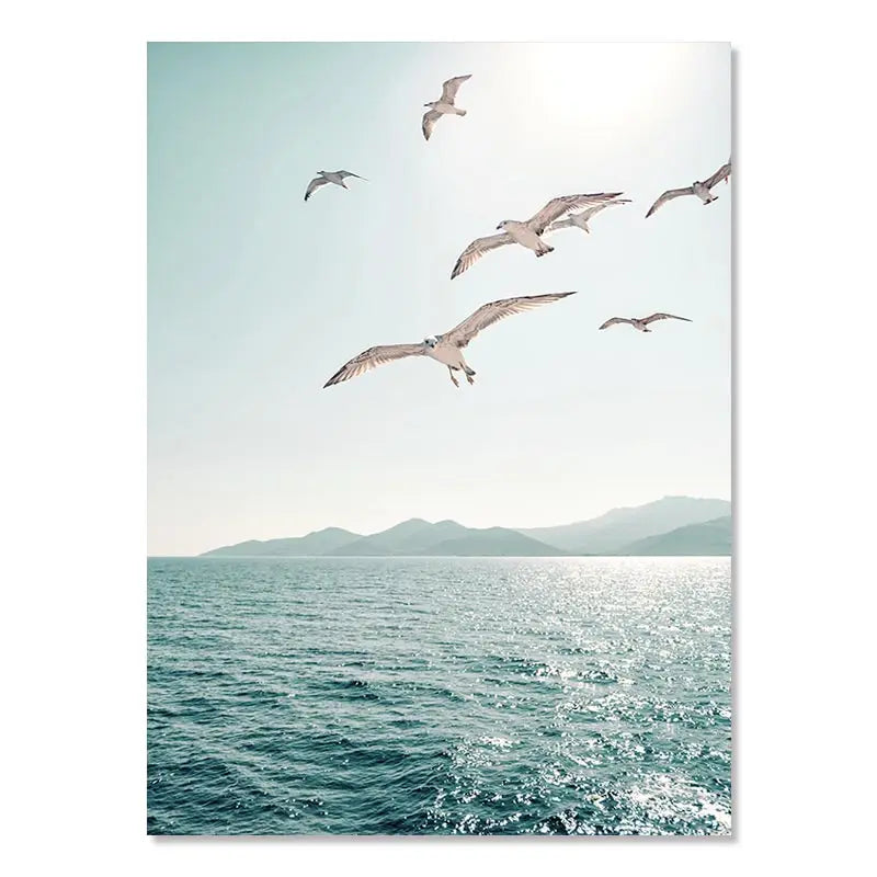 Beaches Weaves Ocean Seagulls Turtles Beautiful Canvas Paintings