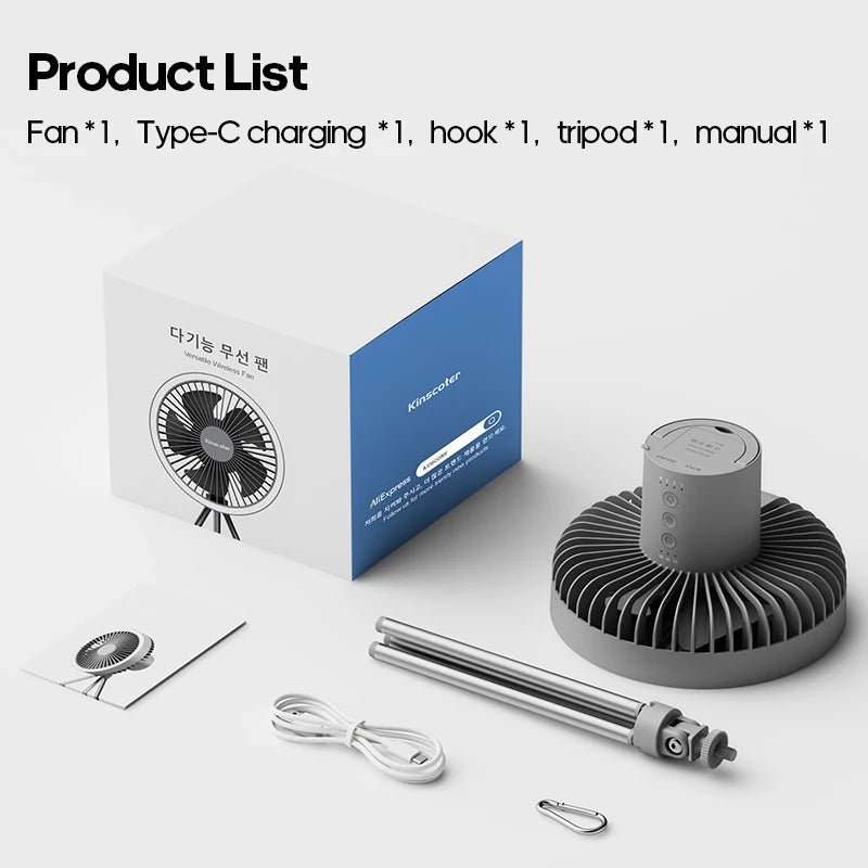 Fan Portable Rechargeable Camping desktop