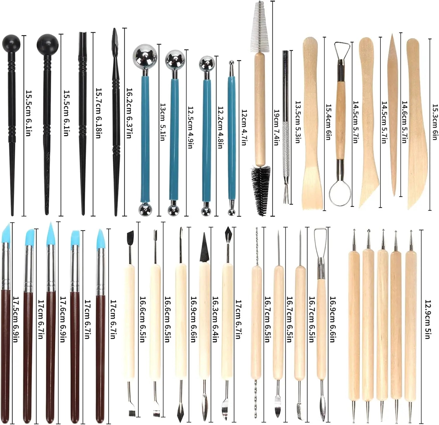 Pottery Clay Sculpting Tools Kit 8-62 PCS/Set, Cerramic Wax Clays Carving Tool