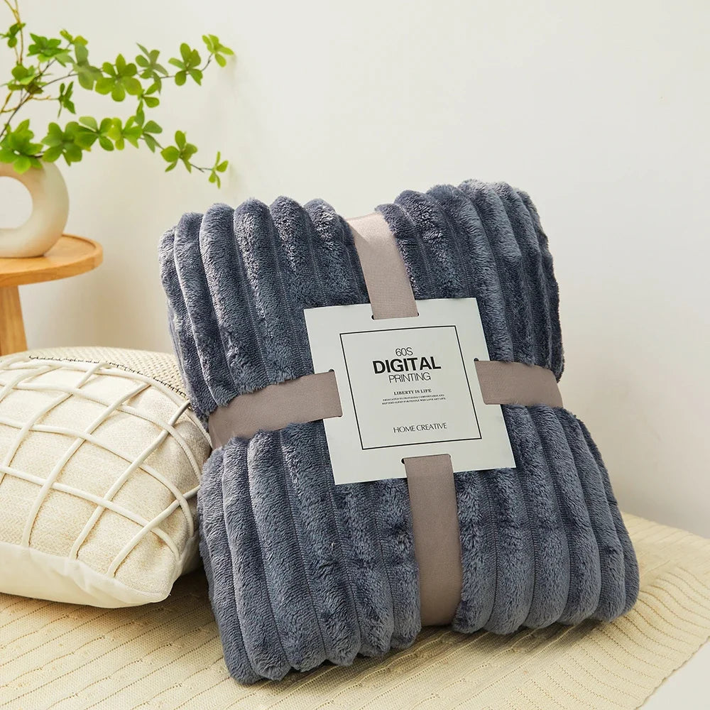Fluffy Velvet Blanket Plush, Throw or Bed Blanket