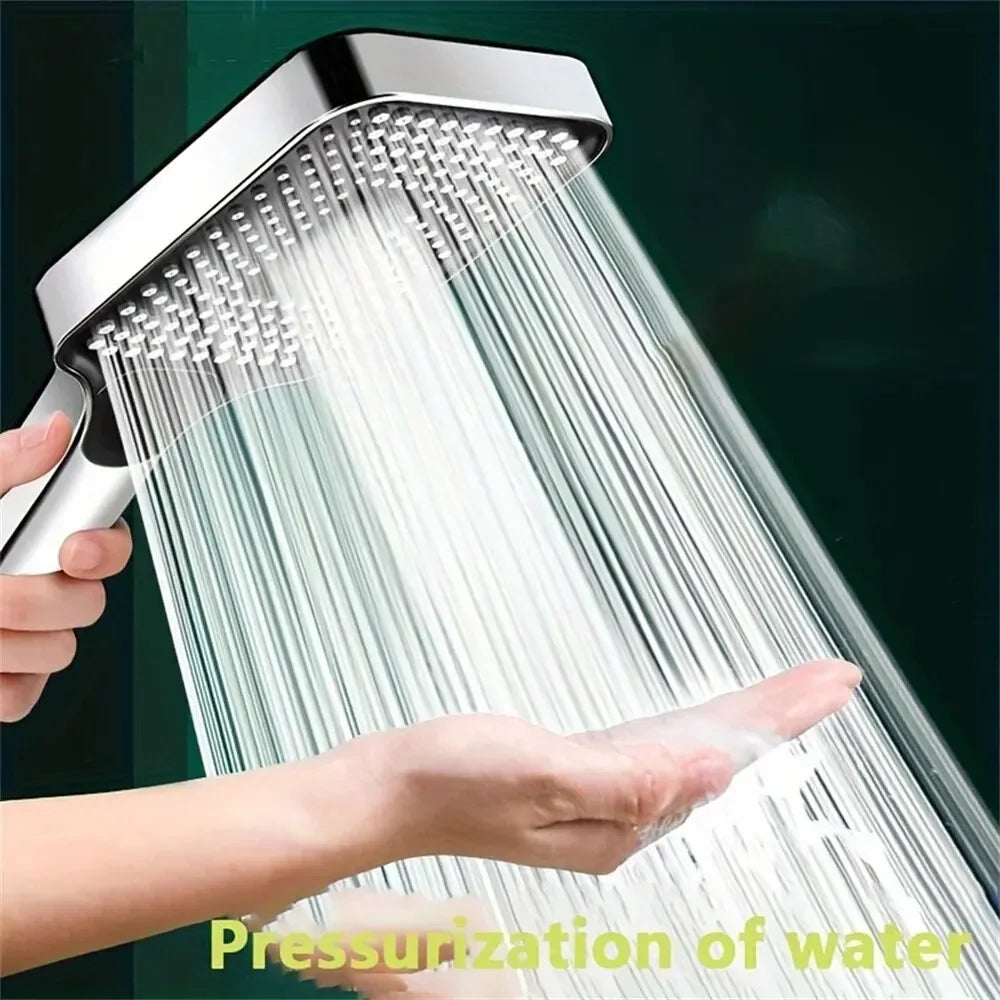 Adjustable Shower Head. 3 Modes: Pulse, Rain, and Mix.  Water Saving