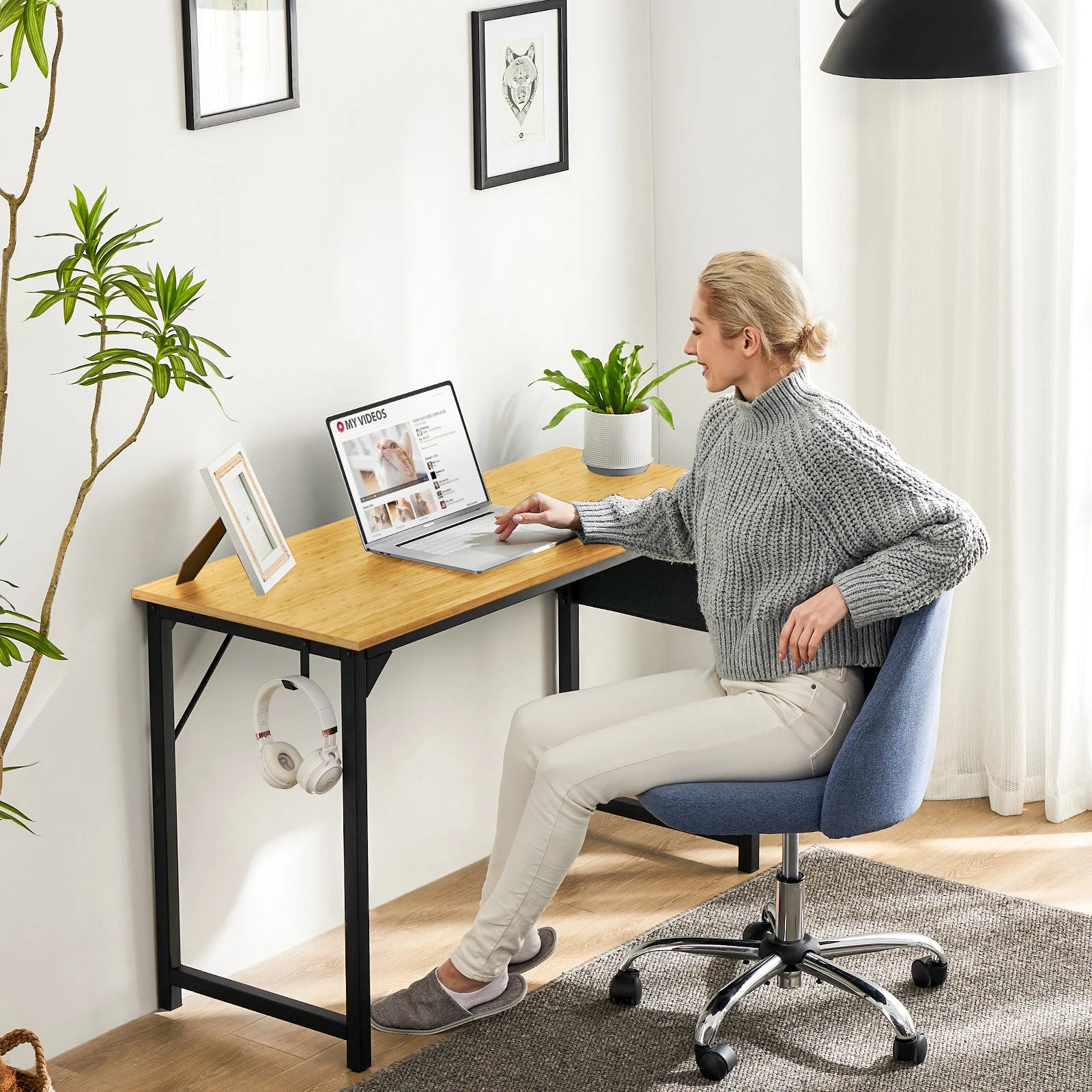 Computer Desk, Writing, Office, Gaming, Compact, Easy Assembly