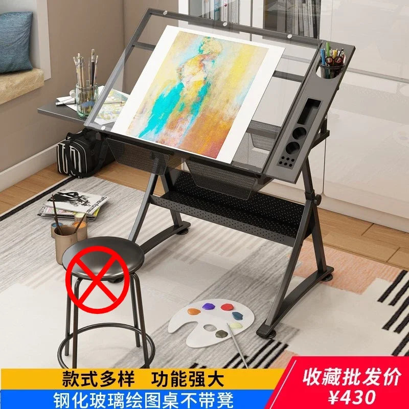 Multifunctional Drafting Table Liftable, Designer Table Workbench, Art Easel, Painting, Sketching,