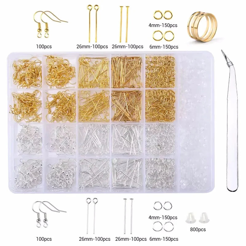 Jewelry Making Supplies Kit With Tools, Earring Charms, Jewelry Wires, Findings
