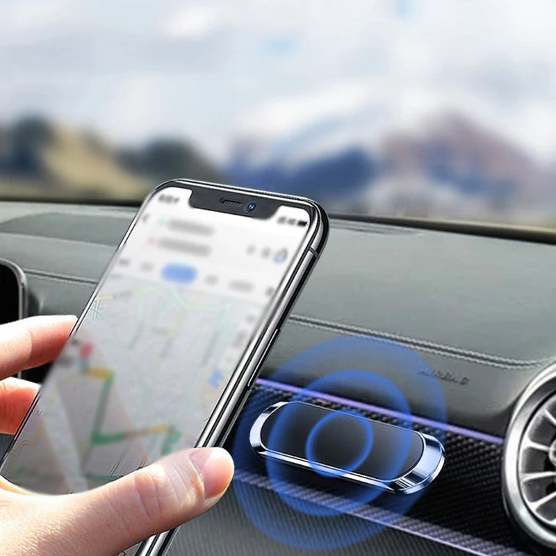 Mini Strip Magnetic Car Phone Holder Mark Less Glue