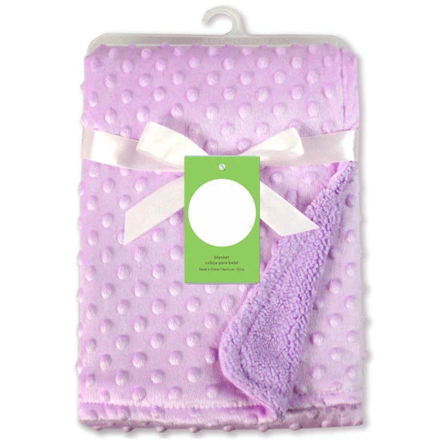 Baby Blanket, Newborn Thermal Soft Fleece Solid Color Quilt