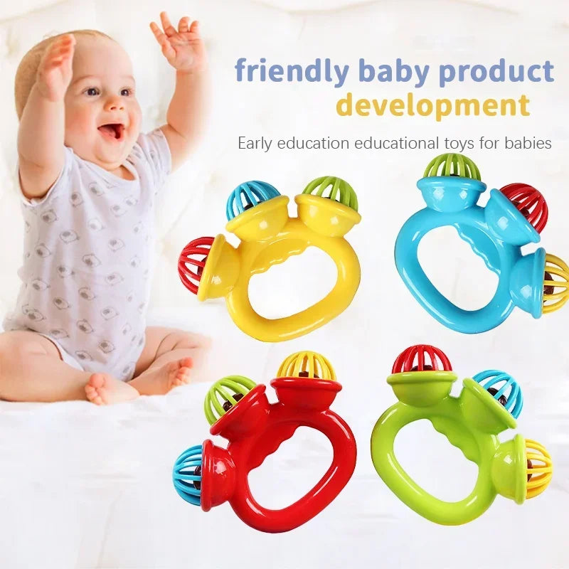 1/4pcs Newborn Hand Rattle, Grasping Hand Toy. Made of Safety Material