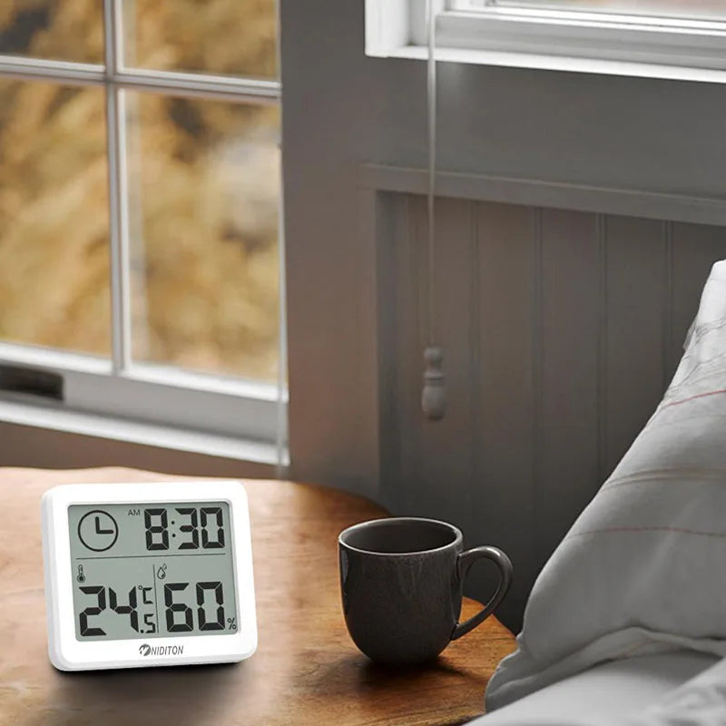 Digital Desk Clock with Temperature and Humidity