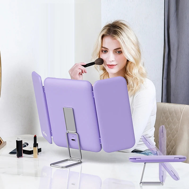 SeJoy Makeup Mirror With Lights, 1x3x7x Magnifying Mirror, Touch Control, Trifold