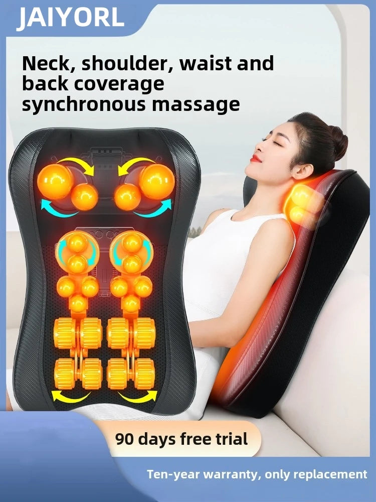 JAIYORL Shiatsu Neck Massage Pillow Electric Back Cushion Deep Massage with Heat Relax Muscles