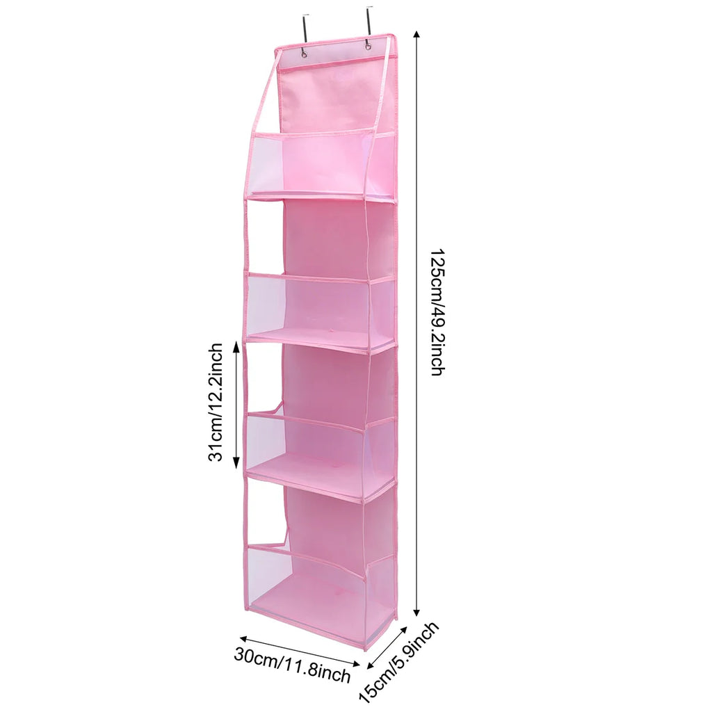 ! PCS 4/6 Layer Over the Door Hanging Organizer, Use for Cosmetics, Storage, Nursery, Bathroom