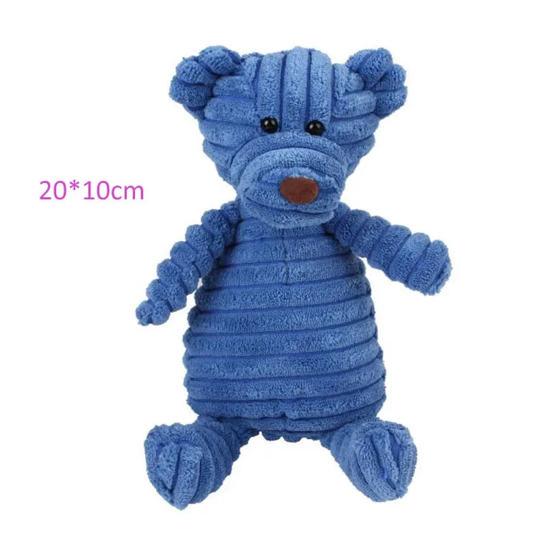 Plush Corduroy Dog Toys, Bite-Resistant Squeaky Toys