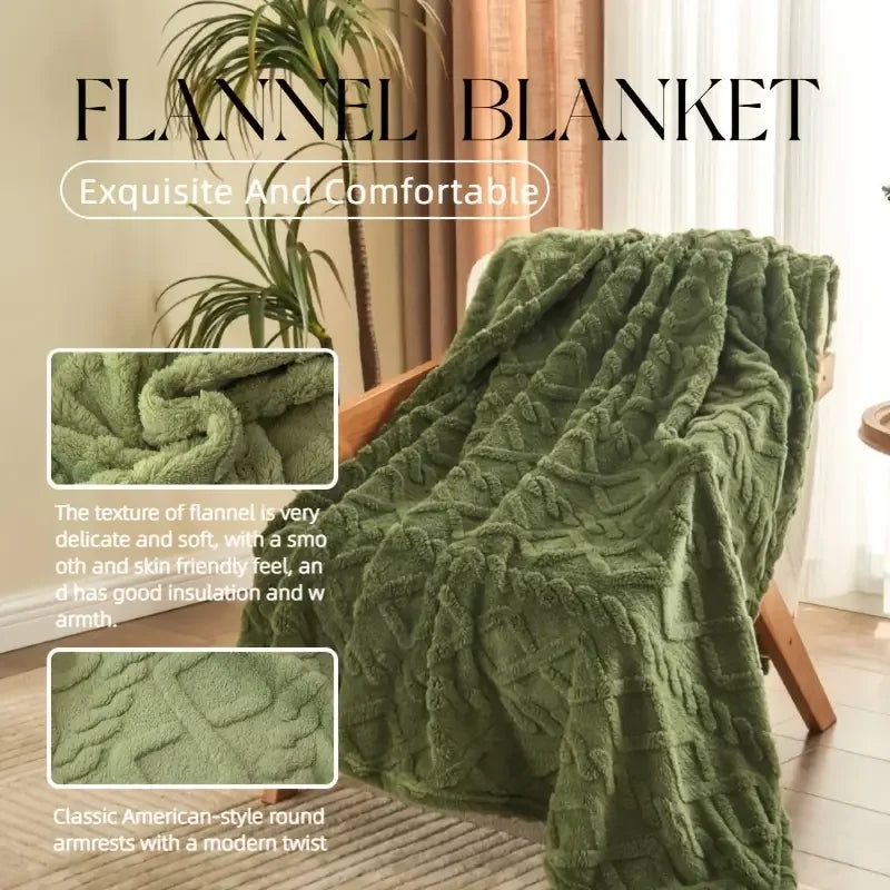 ltra-Soft 3D Plush 1pc Luxurious Fleece Blanket - Dense Weave for Exceptional Warmth, Cozy Flannel Throw