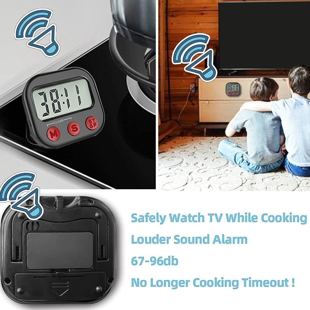 Kitchen Timer, Digital Visual Timer Magnetic Clock Stopwatch Countdown Timer
