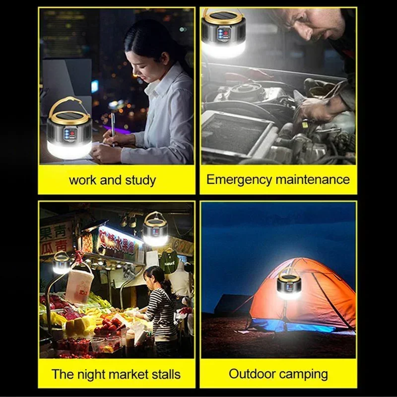 Portable Camping Light Power Bank LED Remote Waterproof Rechargeable