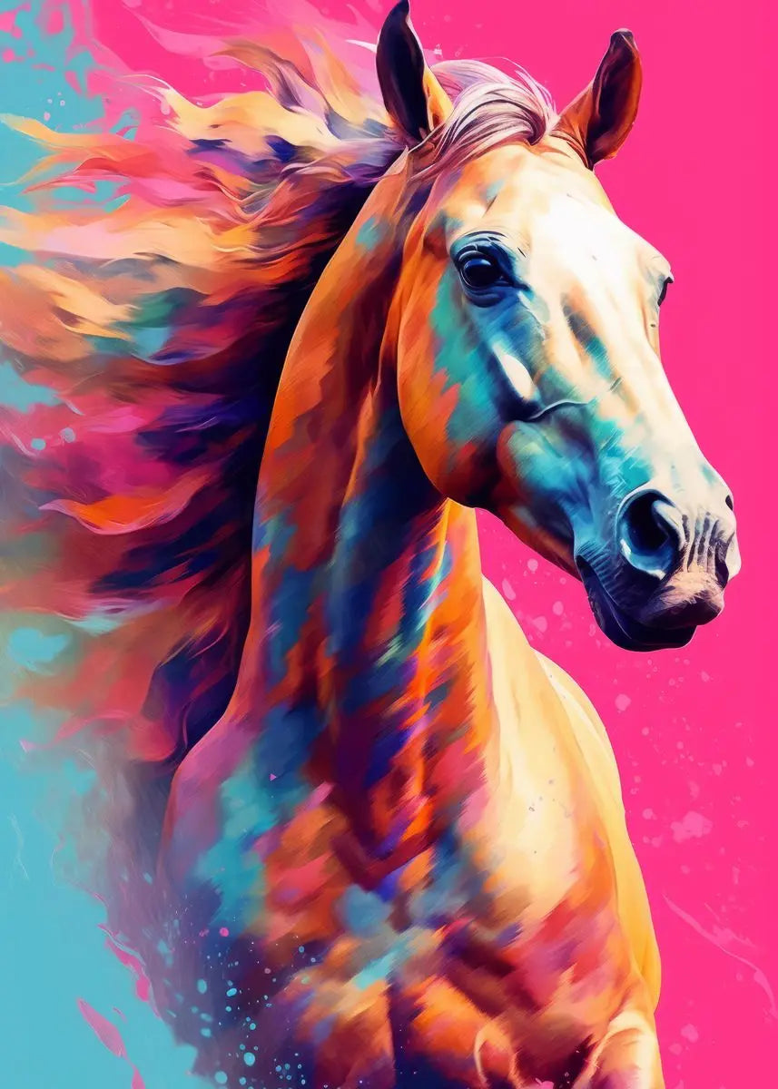 Watercolors Of Various Styles Horses Canvas Wall Art