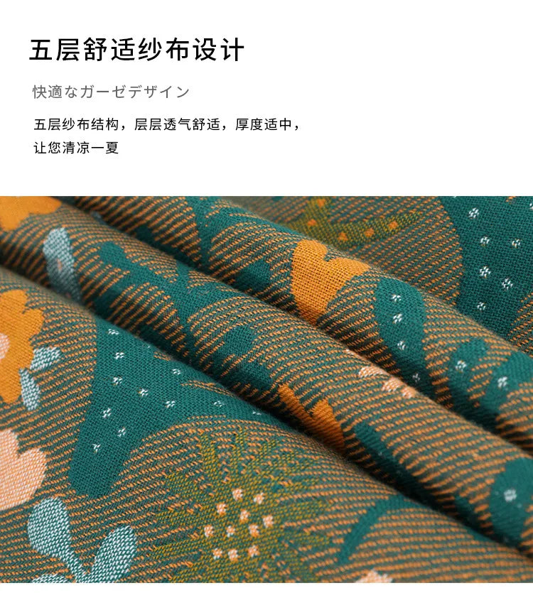 Nordic Throw Cotton Blanket, Bedspread or Decor Sofa Blanket, Thin Cooling Quilt