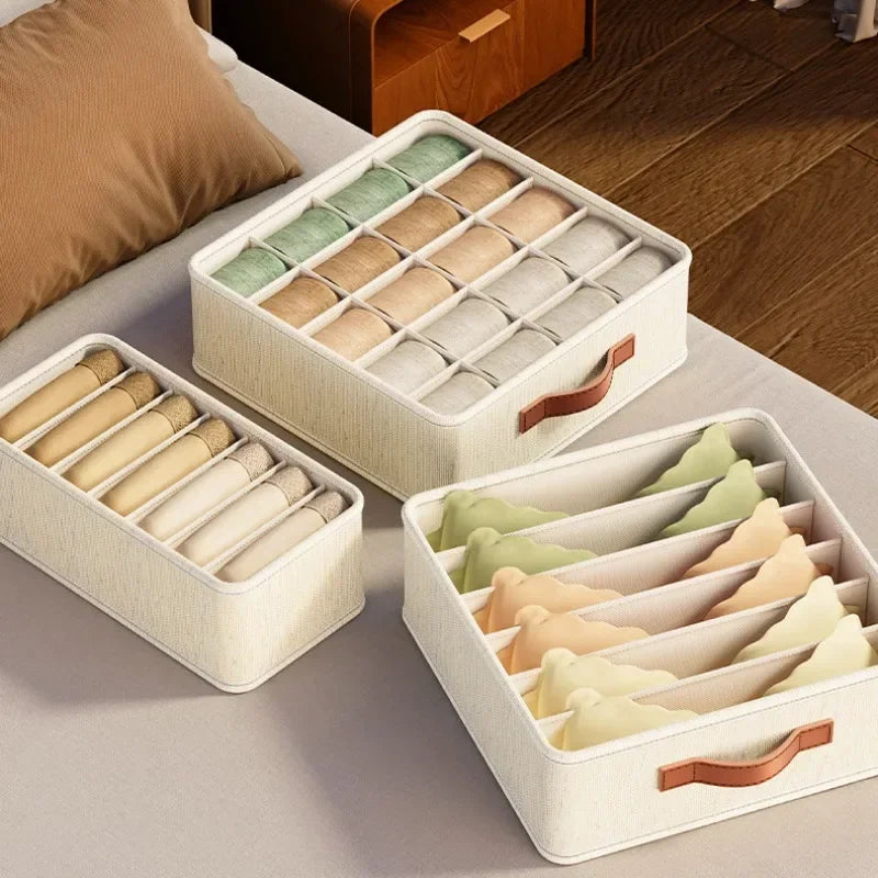 1-5Pcs Fabric Drawer Organizers For Underwear, Socks, Bras. Closet Storage Box with Dividers