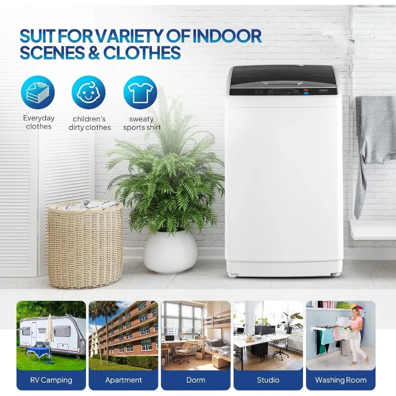 ROVSUN 25LBS Portable Washing Machine Full-Automatic 110V Compact Washer