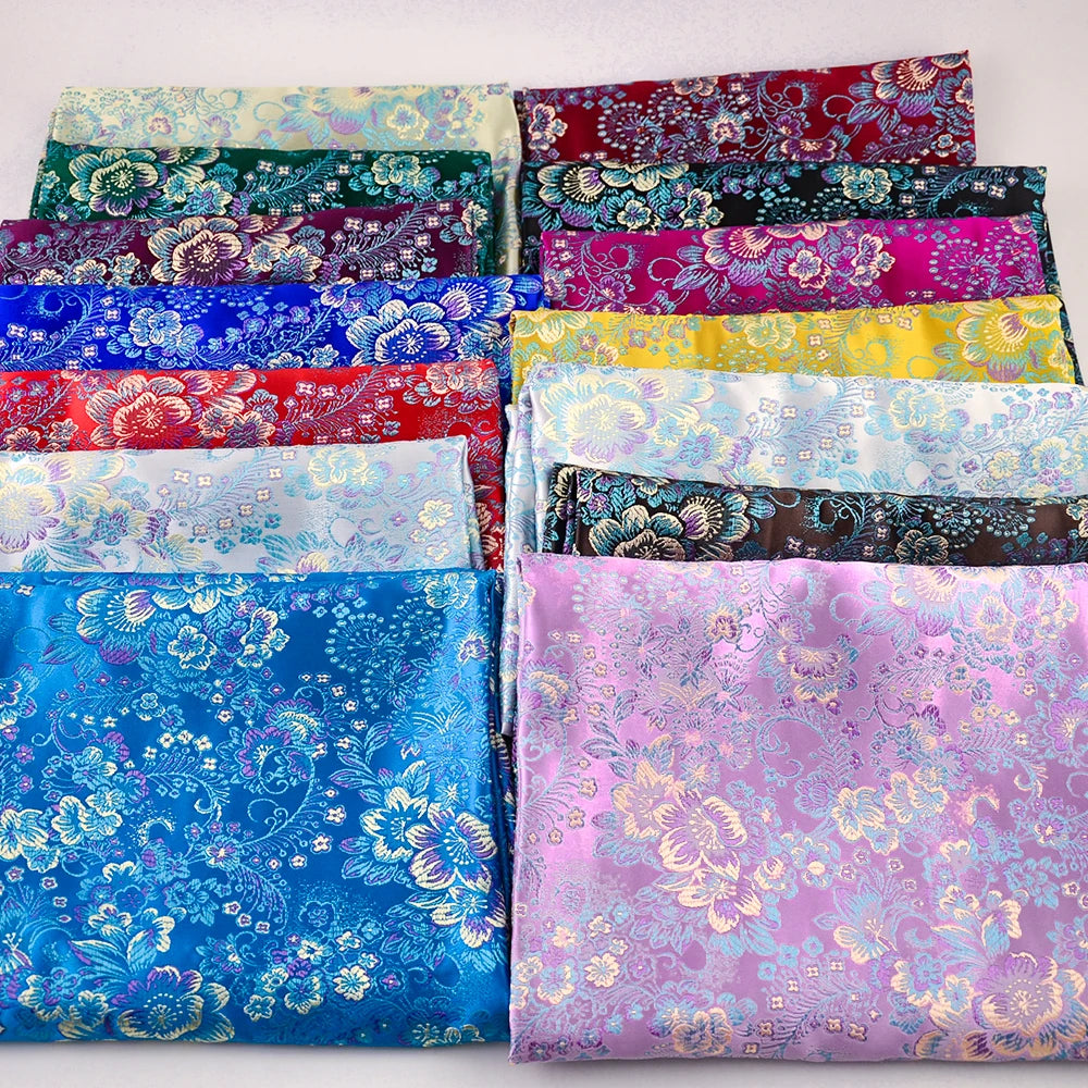 Jacquard Silk Fabric by the Meter Clothing, Brocade Jacquard Fabric By Yards Upholstery