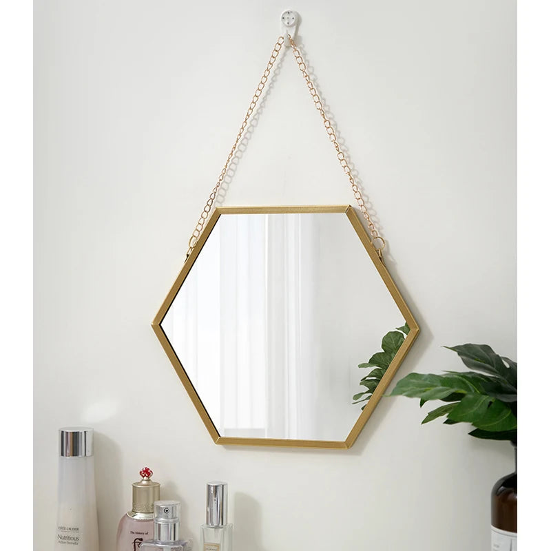 Hexagon Shaped Mirrors Wall Decor