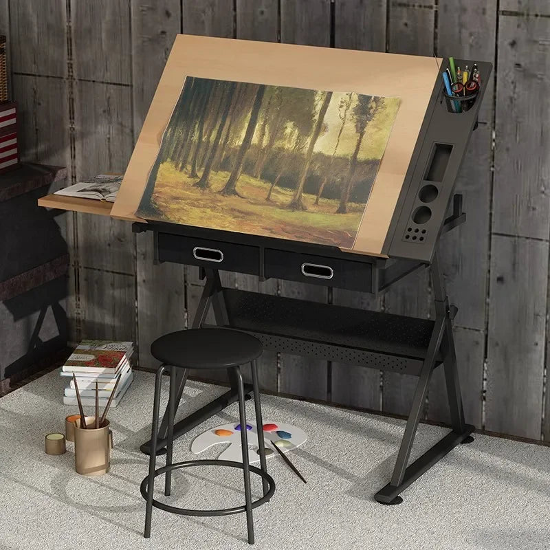 Multifunctional Drafting Table Liftable, Designer Table Workbench, Art Easel, Painting, Sketching,