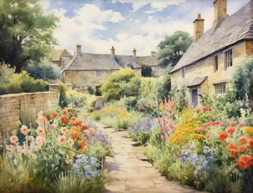 Vintage Style County Cottage Rose Flowers and Ivy, Many to choose From Canvas