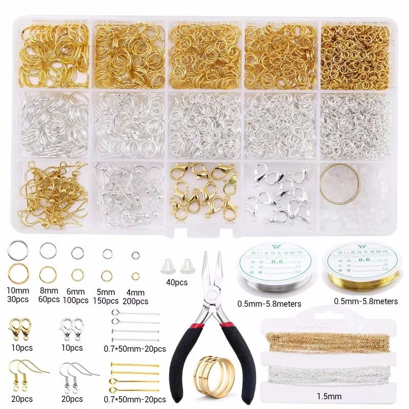 Jewelry Making Supplies Kit With Tools, Earring Charms, Jewelry Wires, Findings