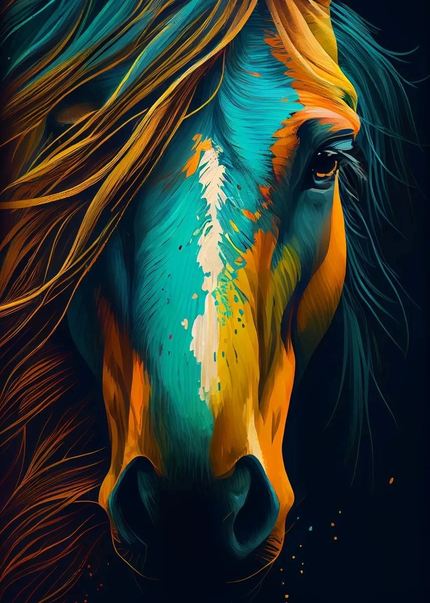 Watercolors Of Various Styles Horses Canvas Wall Art