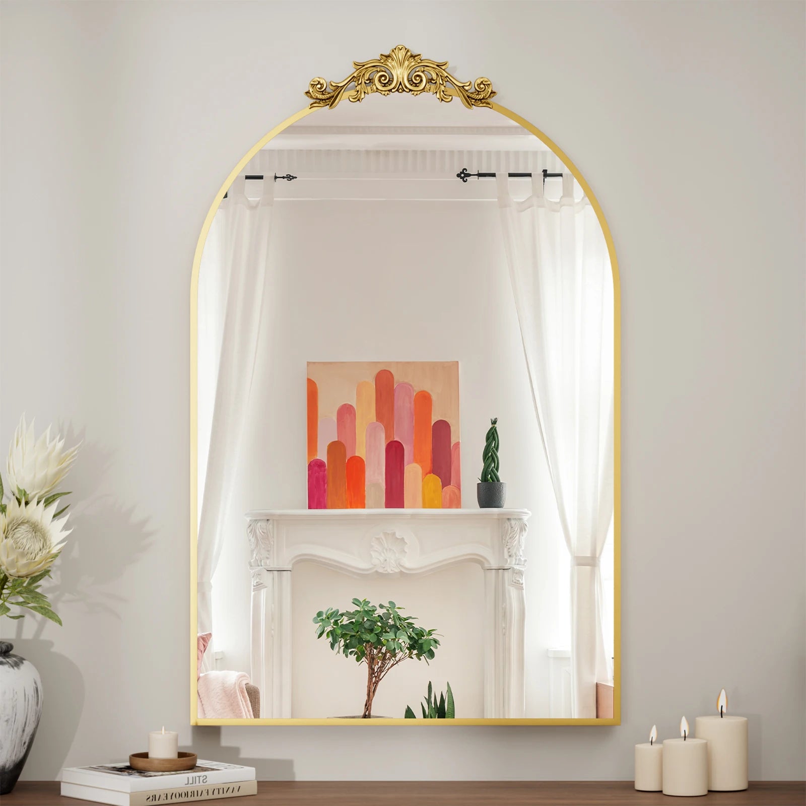Wall Mirror Decorative Arch, Gold